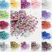 10 g apaļas kausu sequins PVC apaļas, ieliektas krāsas lielapjoma vizuļi 4 mm 5 mm plats, piemērots kāzu amatniecības šūšanai, sieviešu aksesuāri