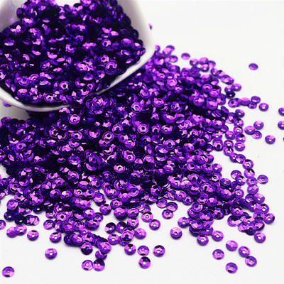 10 g apaļas kausu sequins PVC apaļas, ieliektas krāsas lielapjoma vizuļi 4 mm 5 mm plats, piemērots kāzu amatniecības šūšanai, sieviešu aksesuāri