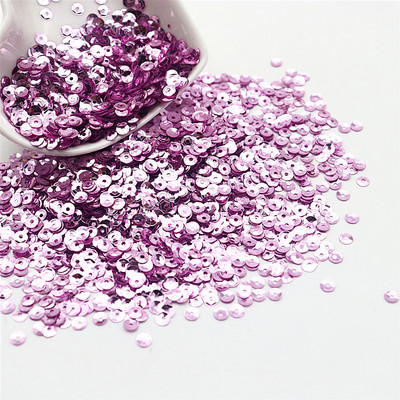 10 g apaļas kausu sequins PVC apaļas, ieliektas krāsas lielapjoma vizuļi 4 mm 5 mm plats, piemērots kāzu amatniecības šūšanai, sieviešu aksesuāri