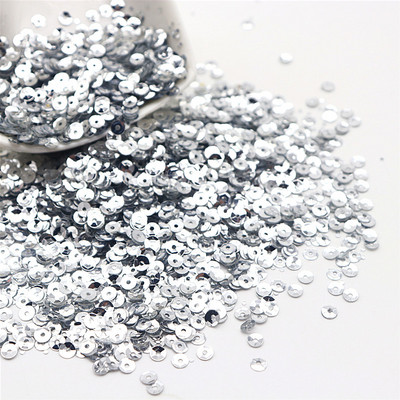 10 g apaļas kausu sequins PVC apaļas, ieliektas krāsas lielapjoma vizuļi 4 mm 5 mm plats, piemērots kāzu amatniecības šūšanai, sieviešu aksesuāri