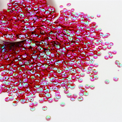 10 g apaļas kausu sequins PVC apaļas, ieliektas krāsas lielapjoma vizuļi 4 mm 5 mm plats, piemērots kāzu amatniecības šūšanai, sieviešu aksesuāri