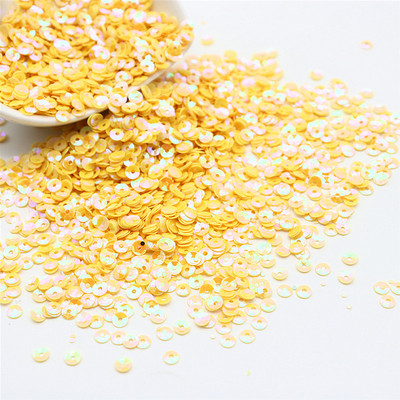 10 g apaļas kausu sequins PVC apaļas, ieliektas krāsas lielapjoma vizuļi 4 mm 5 mm plats, piemērots kāzu amatniecības šūšanai, sieviešu aksesuāri