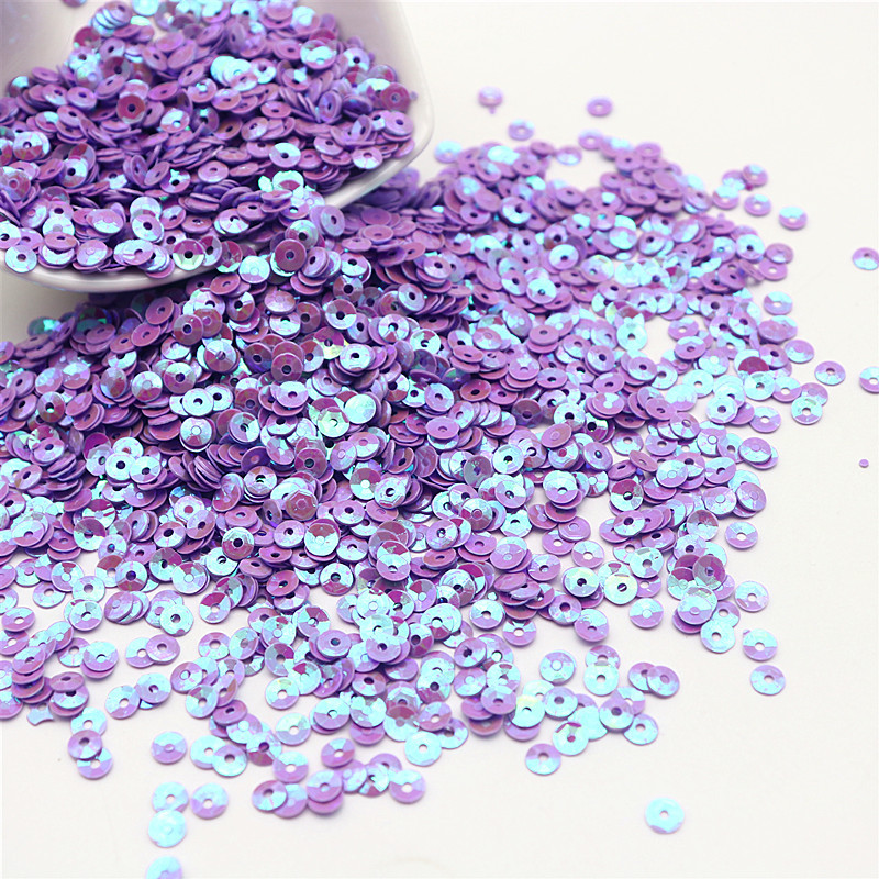 10 g apaļas kausu sequins PVC apaļas, ieliektas krāsas lielapjoma vizuļi 4 mm 5 mm plats, piemērots kāzu amatniecības šūšanai, sieviešu aksesuāri