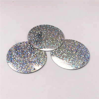 10 gab./iepakojumā 55 mm lieli plakani apaļi lāzera fliteri urbšanas pailletes DIY amatniecības kāzu šūšana ar rokām darināti Lentejuelas aksesuāri