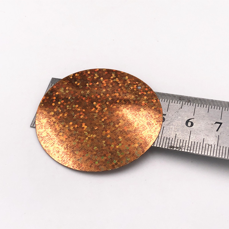 10 gab./iepakojumā 55 mm lieli plakani apaļi lāzera fliteri urbšanas pailletes DIY amatniecības kāzu šūšana ar rokām darināti Lentejuelas aksesuāri