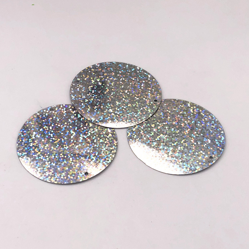 10 gab./iepakojumā 55 mm lieli plakani apaļi lāzera fliteri urbšanas pailletes DIY amatniecības kāzu šūšana ar rokām darināti Lentejuelas aksesuāri