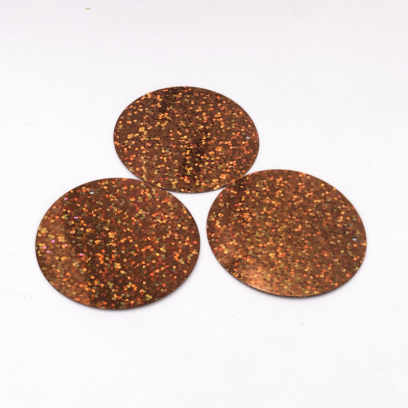 10 gab./iepakojumā 55 mm lieli plakani apaļi lāzera fliteri urbšanas pailletes DIY amatniecības kāzu šūšana ar rokām darināti Lentejuelas aksesuāri