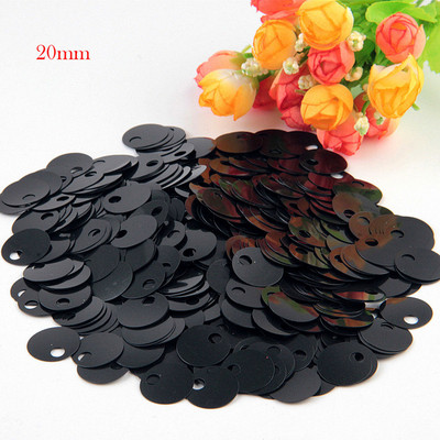 Sequin 10mm 20mm 30mm Plakani apaļi vizuļi amatniecībai Lielāki apaļi vizuļi Paillette Lentejuelas ar lielu caurumu DIY šūšanas piederums