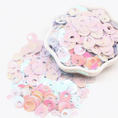 Sequin 10mm 20mm 30mm Plakani apaļi vizuļi amatniecībai Lielāki apaļi vizuļi Paillette Lentejuelas ar lielu caurumu DIY šūšanas piederums