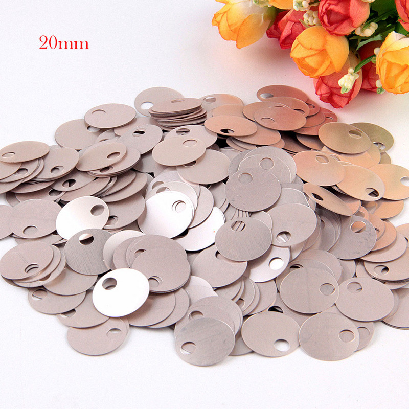 Sequin 10mm 20mm 30mm Plakani apaļi vizuļi amatniecībai Lielāki apaļi vizuļi Paillette Lentejuelas ar lielu caurumu DIY šūšanas piederums