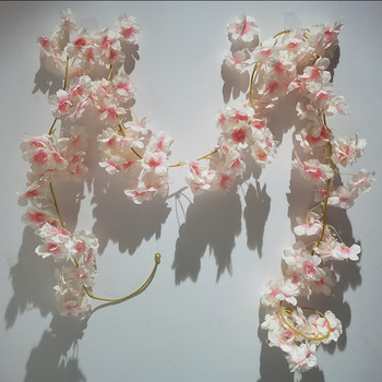 Τεχνητό στεφάνι γιρλάντα από άνθη κερασιάς 180 εκ. Silk Sakura Flowers Vine Hanging for Wedding Arch Party Διακόσμηση τοίχου σπιτιού DIY