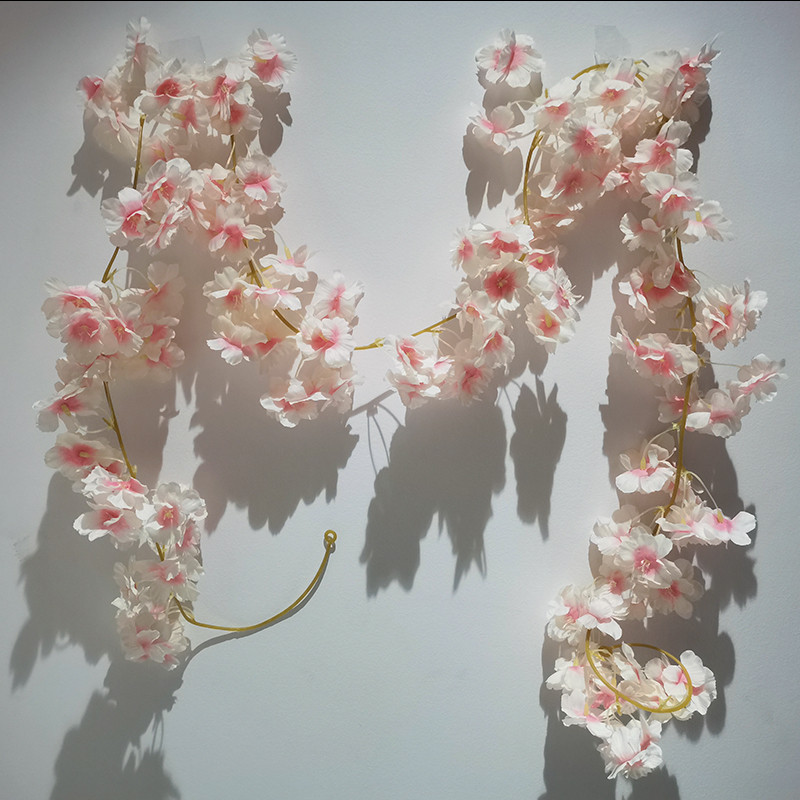 180 CM zīda sakuras ziedi, vīnogulāji, piekaramie mākslīgie ķiršu ziedu vainagi kāzu arkas ballītei, mājas sienas dekorēšana, DIY