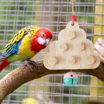 Cockatoo Toys Bird Ξύλινη σανίδα Αξεσουάρ Κλουβιού Bird Chew Παιχνίδια με Bell For Love Birds Parrots Cockatiels Parakeets Conures