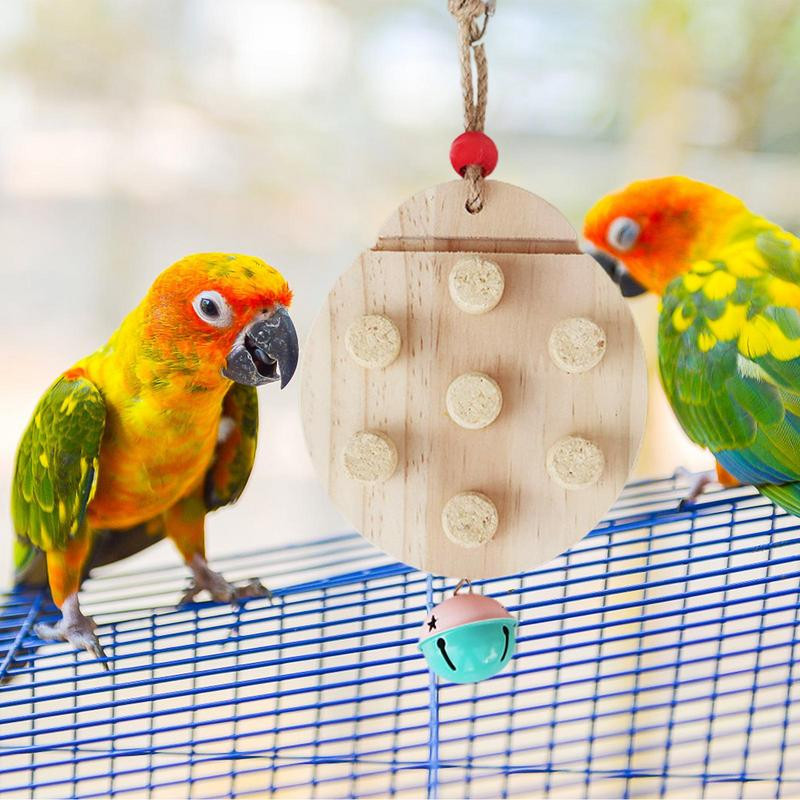 Kakadu Rotaļlietas Putnu Koka Dēļa Būris Piederumi Putnu Košļājamās Rotaļlietas Ar Zvanu Mīlestības Putniem Papagaiļi Kakati Papagailes Konures