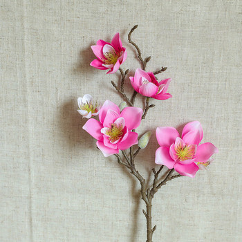 Προσομοίωση κλαδιού Magnolia Latex Τεχνητά Λουλούδια Σπίτι Διακόσμηση Γάμου Σαλόνι Διακόσμηση ψεύτικα λουλούδια Τεχνητά листья розы