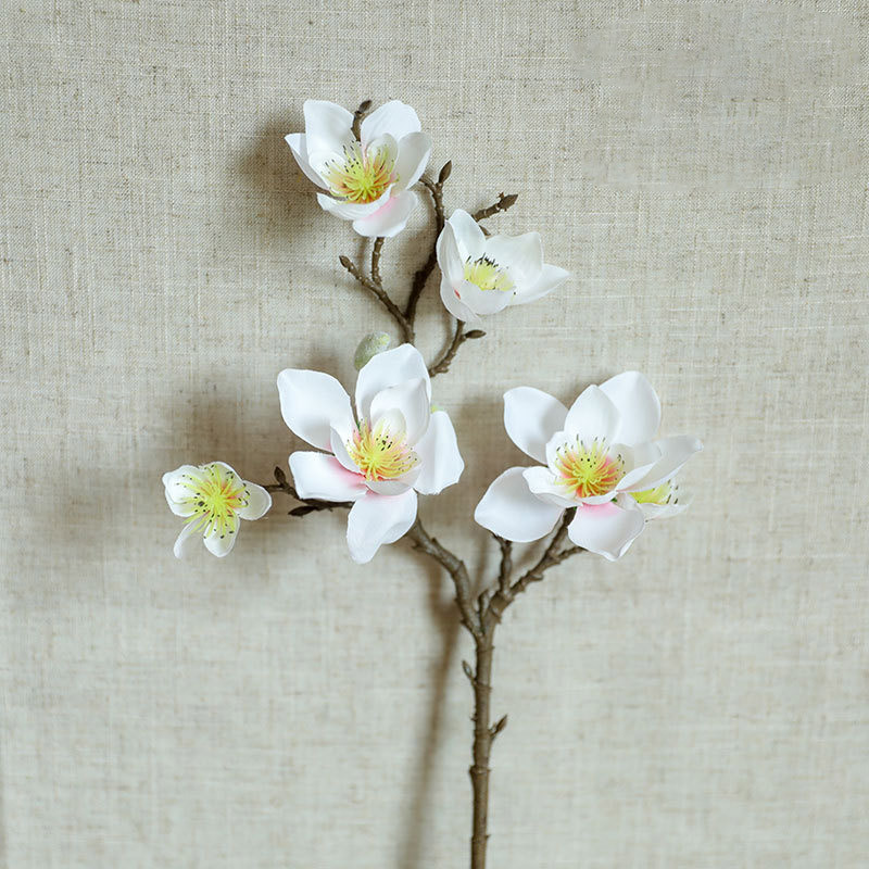 Imitēta zara Magnolijas lateksa mākslīgie ziedi Mājas kāzu dekors Dzīvojamās istabas dekors viltus ziedi Mākslīgie листья розы