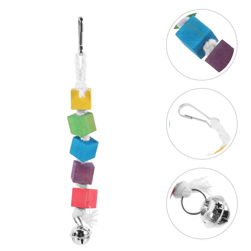 Mājdzīvnieku rotaļlietas Dabīgs putns Papagaiļu nokošana Mājdzīvnieku Koka Block Koka Papagailis Izejmateriāli Mazs