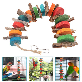 Play Bird Chew Parrot Parrot Toys Дървена висяща играчка Клетка за папагал Аксесоари Parrot Bite Практична