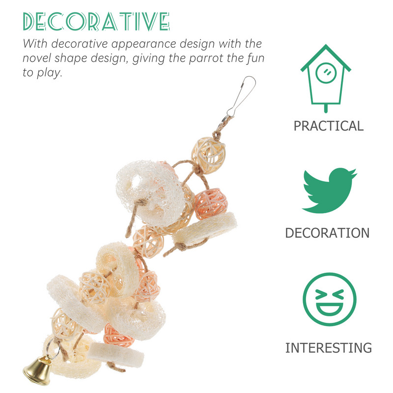 Vilcienu putnu būrīša rotaļlieta Barības meklēšana Piekārts Papagailis Līdzsvars Košļāt Koka Papagailis Rotaļlietas Sasmalcināšana