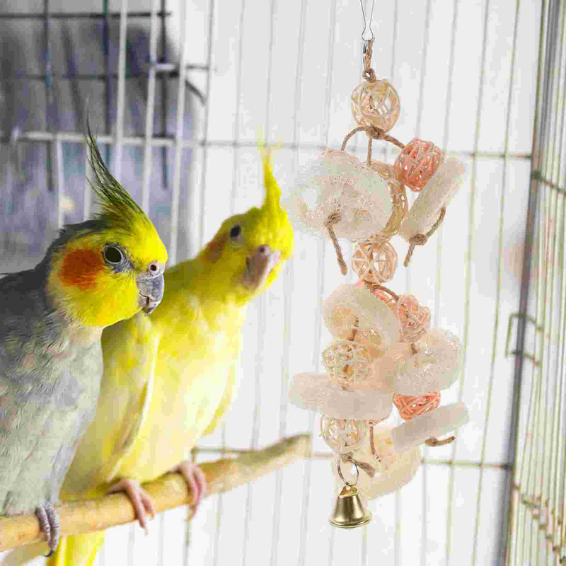 Vilcienu putnu būrīša rotaļlieta Barības meklēšana Piekārts Papagailis Līdzsvars Košļāt Koka Papagailis Rotaļlietas Sasmalcināšana