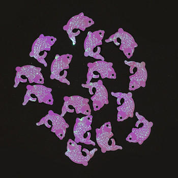 10g 25mm PVC πούλιες πολύχρωμες πούλιες σε σχήμα ψαριού Χαλαρές για χειροτεχνίες Παλιέτες Τσάντα Ρούχα Αξεσουάρ ραπτικής DIY Glitter Κομφετί