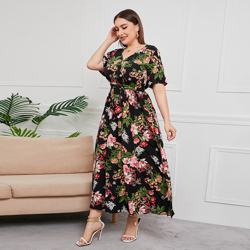 Molett 2023 divatos 3xl 4xl 5xl női ruha Virágos hosszú maxi ruha Bohém alkalmi nyári ruhák Urban Gy 3xl 4xl 5xl 6xl