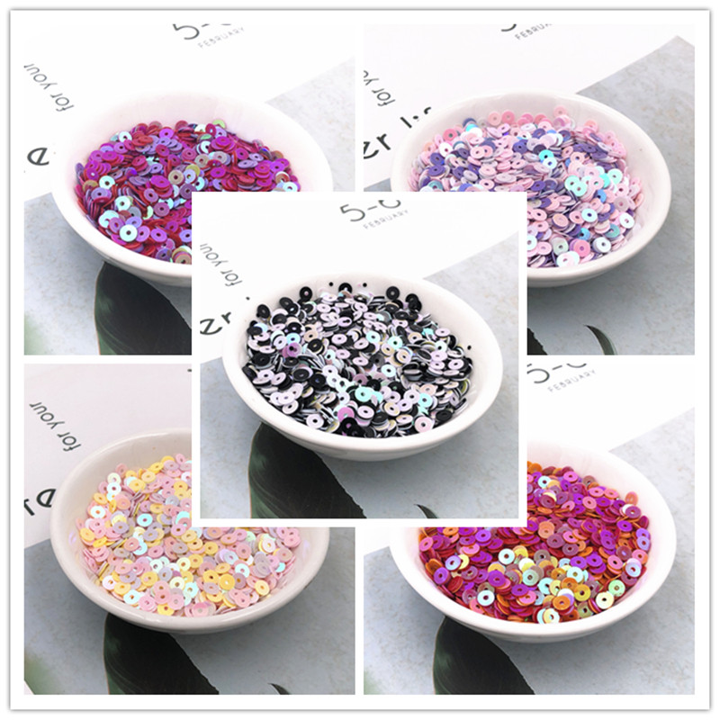 1000Gb/5g/Pack 4mm AB Krāsas Saskaņot PVC Sequins Amatniecībai Pailletes Šūšanas Dekorācijas DIY Piederums Lentejuelas Para Coser