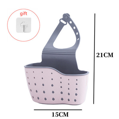 Virtuves glabāšanas notekas groza ziepju sūkļa turētājs Virtuves izlietnes turētājs Regulējams sūklis plaukts Piekarināms notekas grozs Virtuves instrumenti