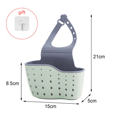 Virtuves glabāšanas notekas groza ziepju sūkļa turētājs Virtuves izlietnes turētājs Regulējams sūklis plaukts Piekarināms notekas grozs Virtuves instrumenti