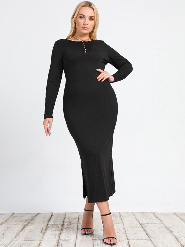 2022. gada sieviešu ballīšu kleitas ar garām piedurknēm ar kakla izgriezumu lielizmēra vienkrāsainas biroja dāmu ikdienas modes kleitas vasaras drēbēm