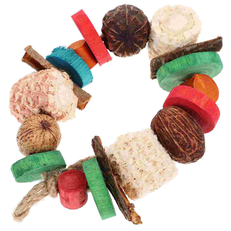 Rotaļlieta būrī papagailis Koka papagaiļu rotaļlietas mājdzīvnieku rotaļlieta Nodilumizturīgs putnu pakarināmais košļājamais