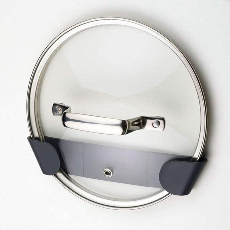 1/2/4 gab. Podu plaukts, pie sienas stiprināms bez caurumošanas, pašlīmējošs mājsaimniecības virtuves uzglabāšanas turētājs pannas vāka organizators podu vāka statīvs