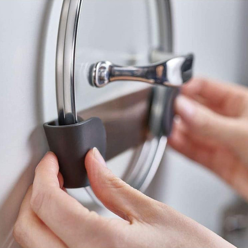 1/2/4 gab. Podu plaukts, pie sienas stiprināms bez caurumošanas, pašlīmējošs mājsaimniecības virtuves uzglabāšanas turētājs pannas vāka organizators podu vāka statīvs