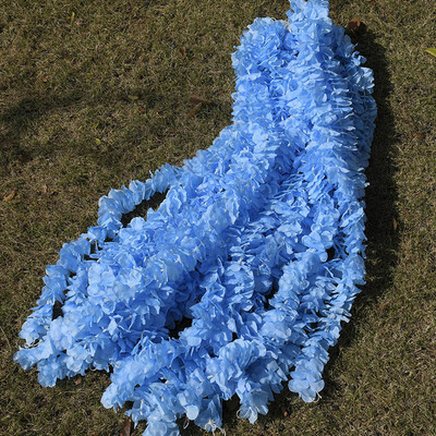 1 M/2 M mākslīgi balti orhideju ziedi, rotangpalmas stīgu vīnogulāju zaļās lapas mājas kāzu dārza dekorēšanai, piekarināma vītnes siena