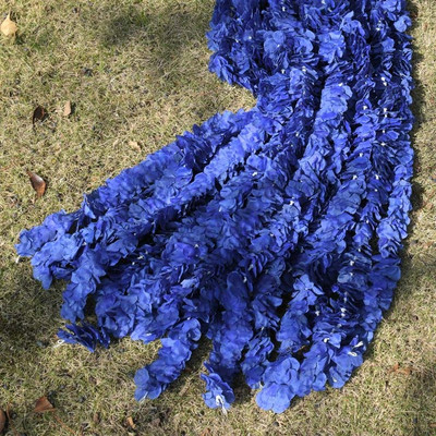 1 M/2 M mākslīgi balti orhideju ziedi, rotangpalmas stīgu vīnogulāju zaļās lapas mājas kāzu dārza dekorēšanai, piekarināma vītnes siena