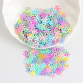 Lieli vizuļi, 10 mm Ziemassvētku sniegpārsliņu paletes balti sniega puķes plakani fliteri, vaļīgi PVC mirdzoši pailleti, amatniecības darbi 10g