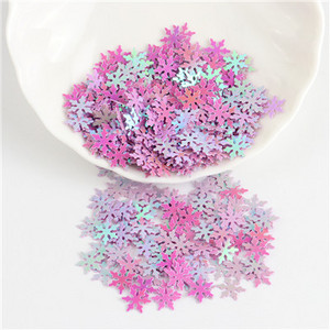 Lieli vizuļi, 10 mm Ziemassvētku sniegpārsliņu paletes balti sniega puķes plakani fliteri, vaļīgi PVC mirdzoši pailleti, amatniecības darbi 10g