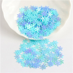 Lieli vizuļi, 10 mm Ziemassvētku sniegpārsliņu paletes balti sniega puķes plakani fliteri, vaļīgi PVC mirdzoši pailleti, amatniecības darbi 10g