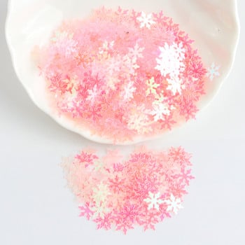 Големи пайети 10 mm Коледна снежинка Paillettes White Snow Flower Flat Sequin Loose PVC Glitter Paillette Pailletten Crafts 10g