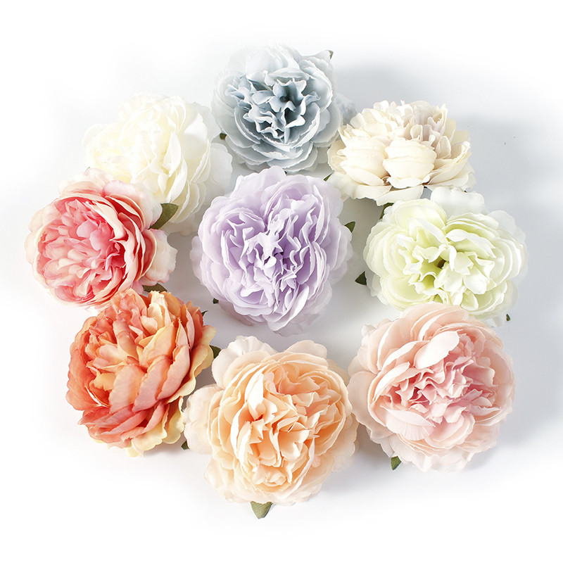 5 buc./lot bujor flori artificiale cap bricolaj coroană necesită artizanat flori false pentru decorarea nunții decorarea camerei acasă de Crăciun