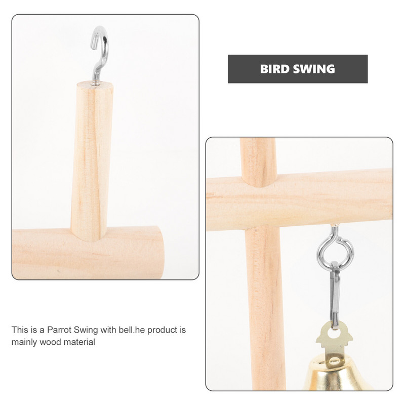 Putni mājsaimniecības papagailis šūpoles Smieklīgas rotaļlietas būris Materiāli Koka kodumiem izturīgi piekaramie laktas kaktiņi Rotaļlietas