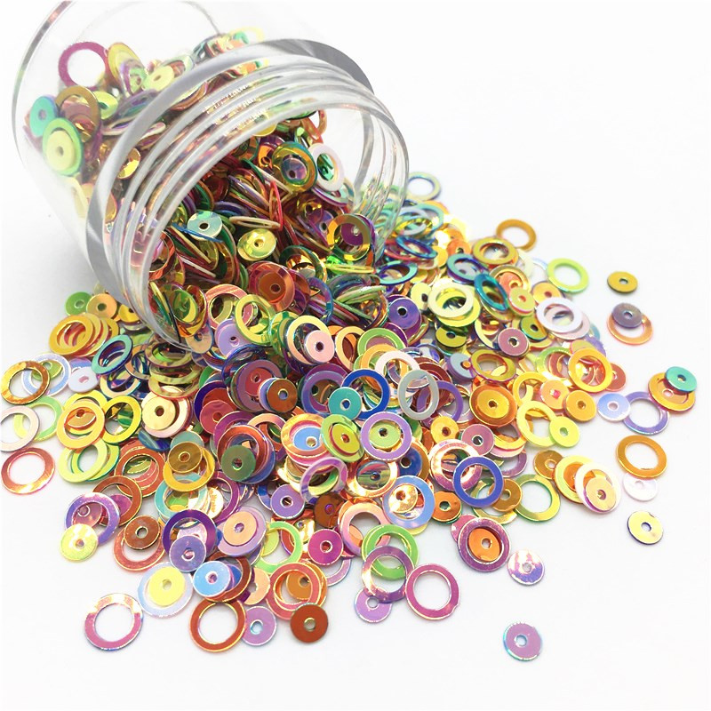 Divkārši vizuļi, 5 mm, apļveida gredzens, 3 mm, apaļš, punkta forma, vaļīgi vizuļi nagu mākslas sievietēm, nagu dekorēšana, šūšana bērniem, DIY piederumi 10g