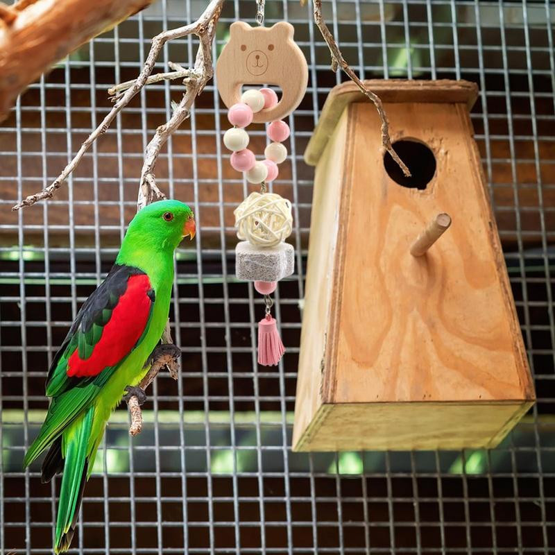 Āfrikas pelēko papagaiļu rotaļlietas košļājamās rotaļlietas papagaiļiem. Zobu tīrīšanas rotaļlietas, kas izturīgas pret sakodieniem viļņojošām papagaiļiem Kakadu papagailis Āfrikas gre