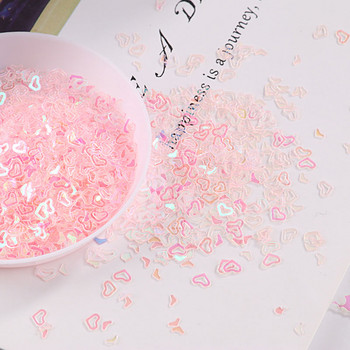 10g/Опаковка Различни форми Прозрачни розови пайети за нокти за декорации за изкуство за нокти Конфети за нокти Пайети със звезди