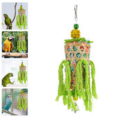 Putnu barības meklēšanas smalcinātājs Rotaļlietu aksesuāri Koka rotaļlieta Papagaiļa zobu griešana Putnu košana Mazi Papagaiļi Košļājamais būris Piekārts Dabiski