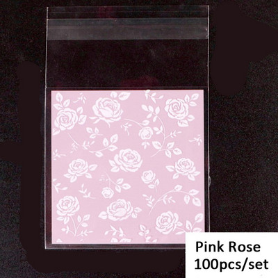 100 GAB ķiršu ziedu konfekšu un cepumu plastmasas maisiņi, pašlīmējošie cepumiem, kas izgatavoti uzkodu cepšanai, iepakojums, dekors bērniem, dāvanu piederumi