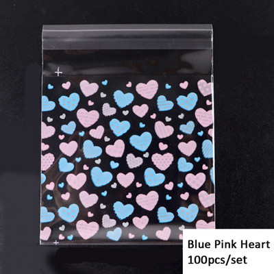 100 GAB ķiršu ziedu konfekšu un cepumu plastmasas maisiņi, pašlīmējošie cepumiem, kas izgatavoti uzkodu cepšanai, iepakojums, dekors bērniem, dāvanu piederumi