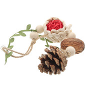 Putnu rotaļlietas Papagaiļa koduma rotaļlieta Radoša mājdzīvnieku putnu košļājamā priedes čiekuru rotaļlieta Putnu būris Karājās košļājamā rotaļlieta