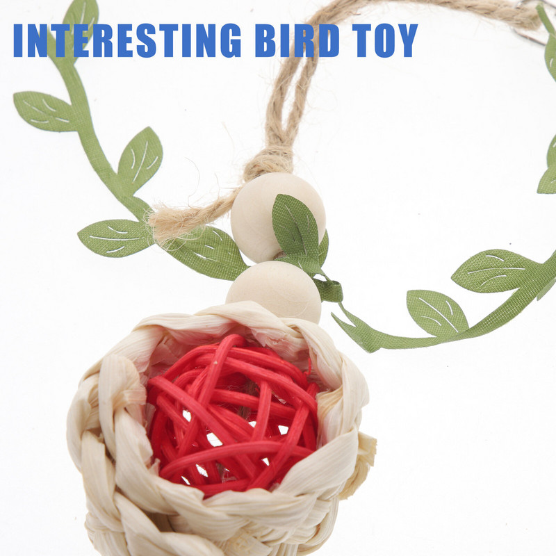 Putnu rotaļlietas Papagaiļa koduma rotaļlieta Radoša mājdzīvnieku putnu košļājamā priedes čiekuru rotaļlieta Putnu būris Karājās košļājamā rotaļlieta