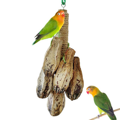 Putnu krāsainas košļājamās rotaļlietas Apkari Krāsaini mājdzīvnieku putni būrīšu rotaļlietas Ērtas asaru papagaiļu rotaļlietas virvei Gungee putnu rotaļlieta